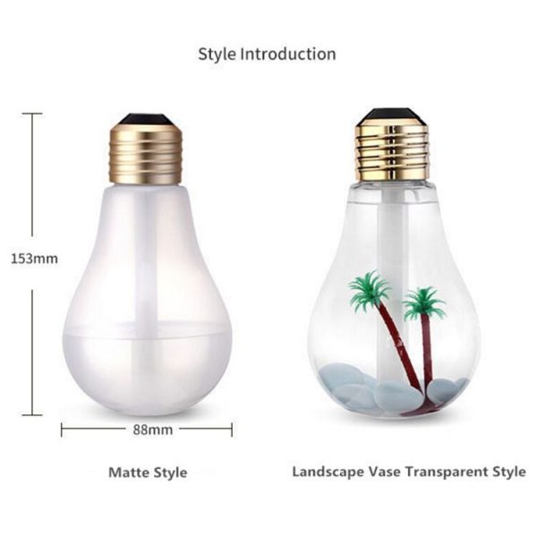 400ML Colorful Light Portable Bulb Shape Aromatherapy Air Purifier Humidifier for Home / Office / Car (Gold) - Image 3