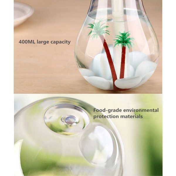 400ML Colorful Light Portable Bulb Shape Aromatherapy Air Purifier Humidifier for Home / Office / Car (Gold) - Image 5