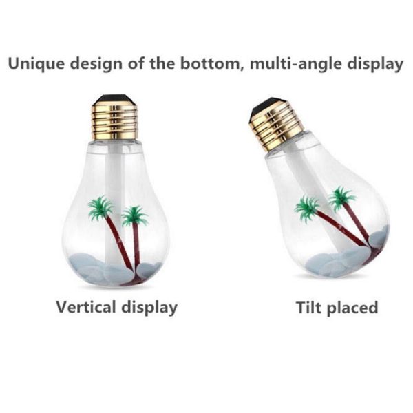 400ML Colorful Light Portable Bulb Shape Aromatherapy Air Purifier Humidifier for Home / Office / Car (Gold) - Image 6