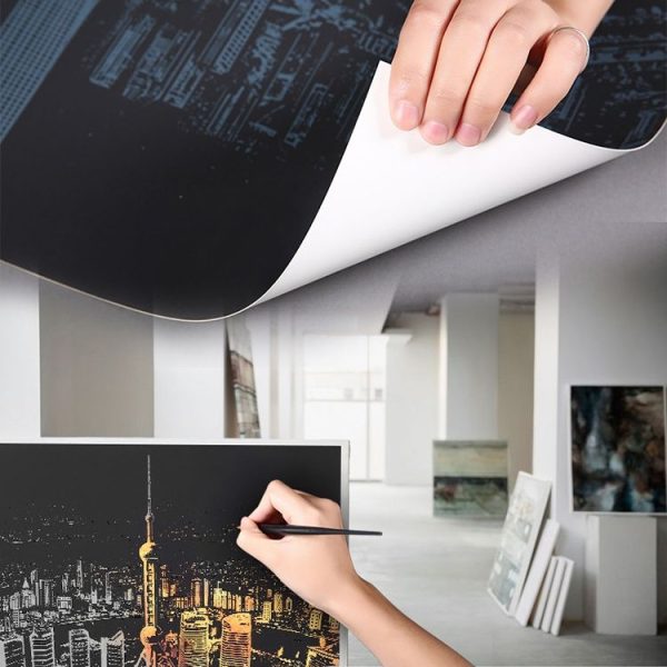 Bright City DIY Drawing Picture Wall Painting Scratch Card Golden Night View Paint Arts Paper Hand Painted Home Decoration Creative Handmade Gifts, Size: 41*28.7cm - Image 6