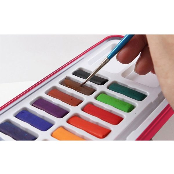 24 Colors Portable Iron Box Solid Watercolor Paints Set for Artist School Student Outdoor Water Color Sketch Painting Stationery - Image 4