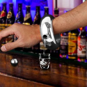 Fashion Creative 100ML Thickened Stainless Steel Bracelet Jug 3.5 Oz (Silver)