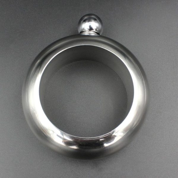 Fashion Creative 100ML Thickened Stainless Steel Bracelet Jug 3.5 Oz (Silver) - Image 2