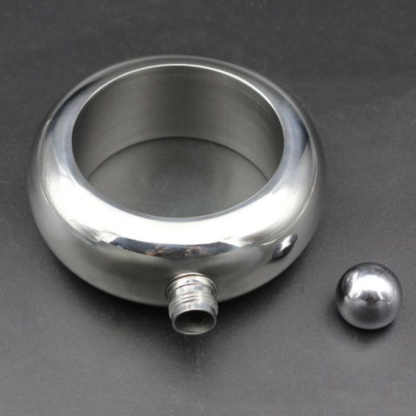 Fashion Creative 100ML Thickened Stainless Steel Bracelet Jug 3.5 Oz (Silver) - Image 3
