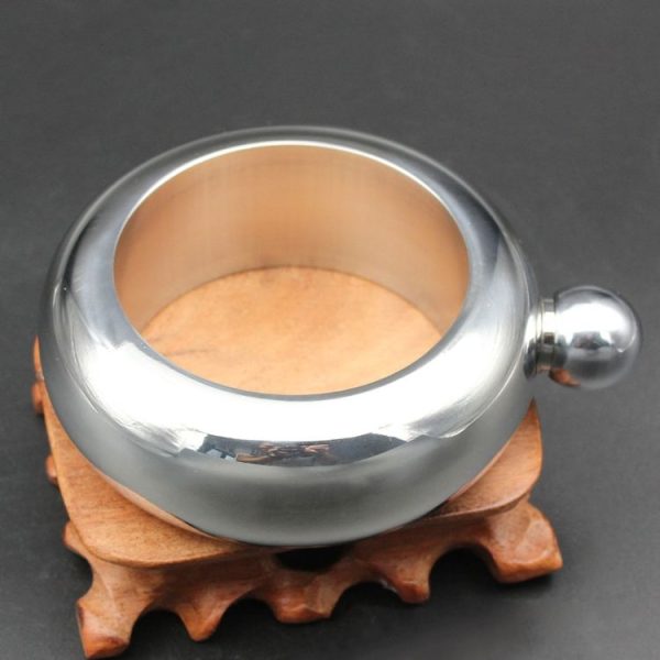 Fashion Creative 100ML Thickened Stainless Steel Bracelet Jug 3.5 Oz (Silver) - Image 5