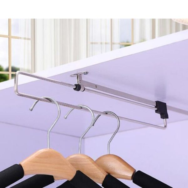 Telescopic Rail Pull-Out Wardrobe Clothes Hanger (35cm) - Image 6
