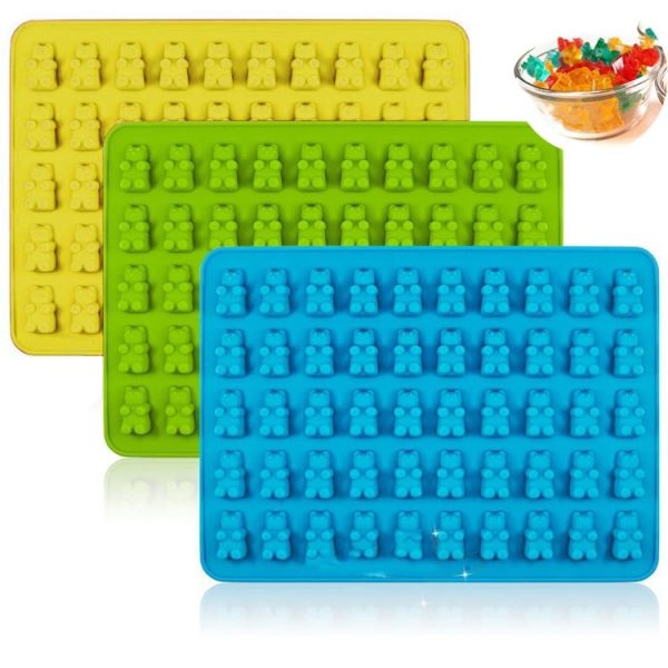 2 PCS 50 Holes Small Bear Chocolate Tray Silicone Mold Cookie Mold Candy Mold, Random Color Delivery, Size: 19*13.7*1cm - Image 2