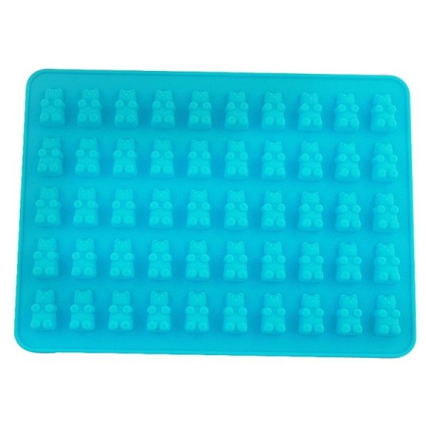 2 PCS 50 Holes Small Bear Chocolate Tray Silicone Mold Cookie Mold Candy Mold, Random Color Delivery, Size: 19*13.7*1cm - Image 4