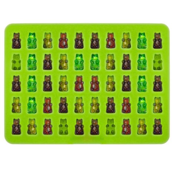 2 PCS 50 Holes Small Bear Chocolate Tray Silicone Mold Cookie Mold Candy Mold, Random Color Delivery, Size: 19*13.7*1cm - Image 5