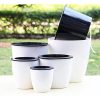Lazy Flower Pots Automatic Water-absorbing Hydroponic Potted Plants Circular Resin Plastic Flower Pots Double-layer Design Self Watering Planter, Diameter: 11cm, Height: 10.3cm (White) - Image 10