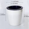 Lazy Flower Pots Automatic Water-absorbing Hydroponic Potted Plants Circular Resin Plastic Flower Pots Double-layer Design Self Watering Planter, Diameter: 11cm, Height: 10.3cm (White) - Image 2