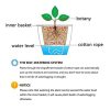 Lazy Flower Pots Automatic Water-absorbing Hydroponic Potted Plants Circular Resin Plastic Flower Pots Double-layer Design Self Watering Planter, Diameter: 11cm, Height: 10.3cm (White) - Image 5
