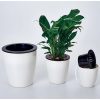 Lazy Flower Pots Automatic Water-absorbing Hydroponic Potted Plants Circular Resin Plastic Flower Pots Double-layer Design Self Watering Planter, Diameter: 11cm, Height: 10.3cm (White) - Image 9