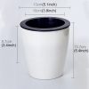 Lazy Flower Pots Automatic Water-absorbing Hydroponic Potted Plants Circular Resin Plastic Flower Pots Double-layer Design Self Watering Planter, Diameter: 13cm, Height: 13.7cm (White) - Image 2