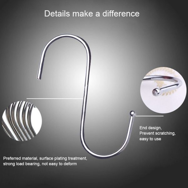 10pcs 3mm Multi-functional S-shaped Stainless Steel Metal Hook, Length: 9cm - Image 4