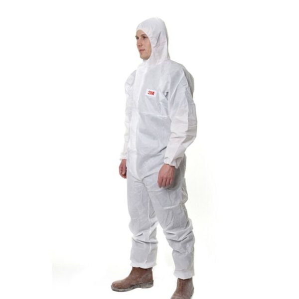 3M 4515 One-piece White Anti-static Anti-chemical Dustproof Sandblasting Suit with Cap, Size: L - Image 4