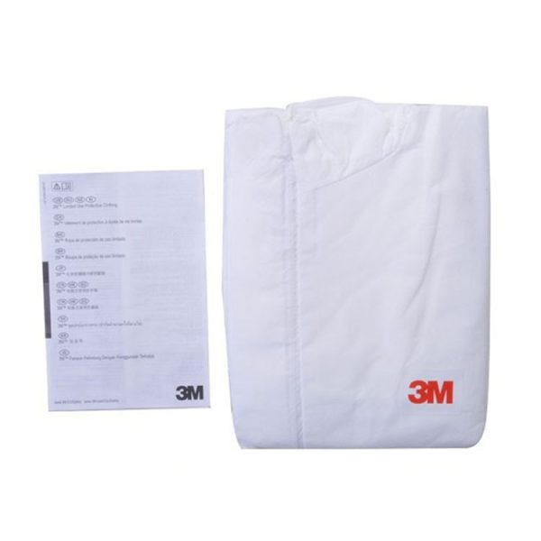 3M 4515 One-piece White Anti-static Anti-chemical Dustproof Sandblasting Suit with Cap, Size: L - Image 7