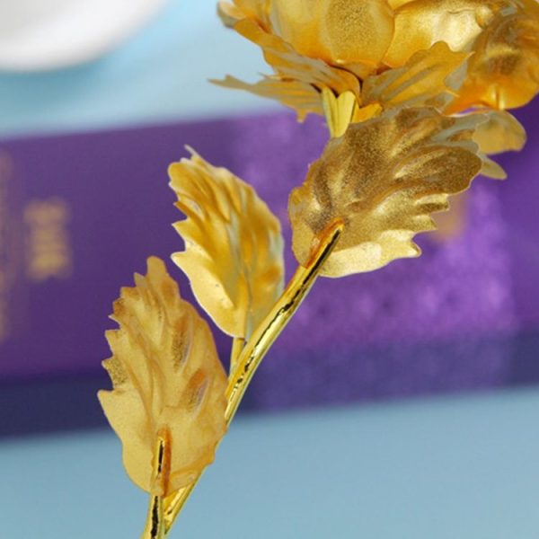24K Golden Foil Plated Decoration Rose Artificial Flower, Random Color Delivery - Image 4