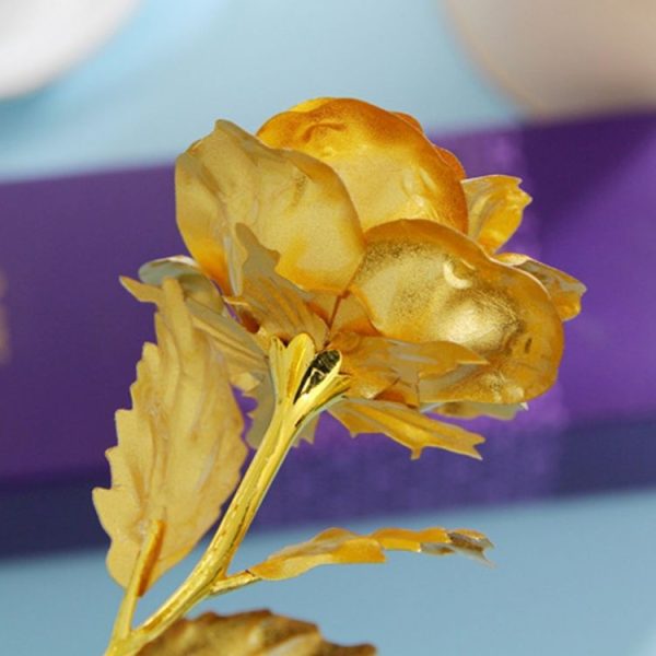 24K Golden Foil Plated Decoration Rose Artificial Flower, Random Color Delivery - Image 5
