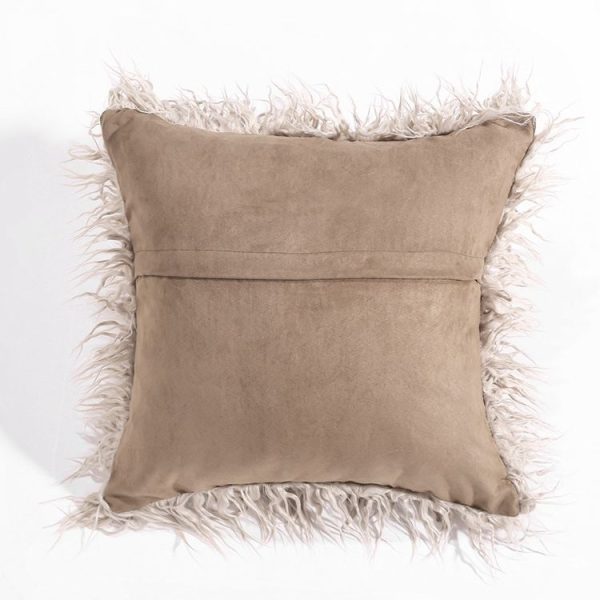 Velvet Long Plush Pillow Cover Popular Square Furry Cover Home Bed Room Decoration Pillowcase, Size: 45 x 45cm (Khaki) - Image 5