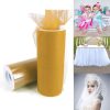 Fashion 20D Polyester Tulle Roll, Wedding Birthday Decoration Decorative Crafts Supplies, Total Length: 22.8m, Width: 15cm (Yellow)