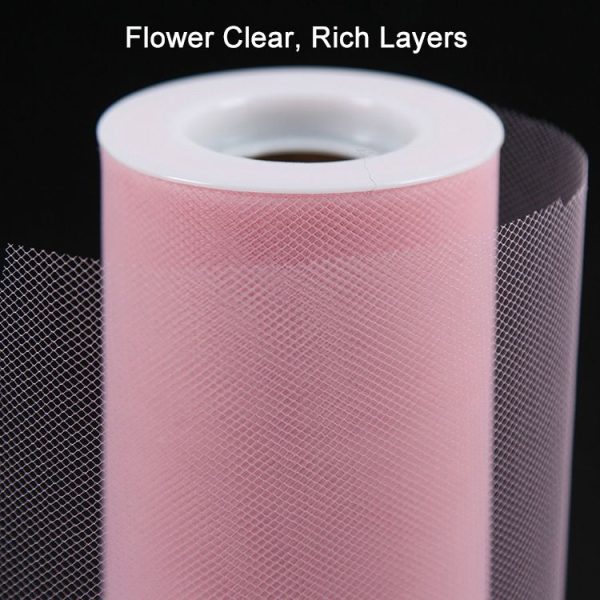 Fashion 20D Polyester Tulle Roll, Wedding Birthday Decoration Decorative Crafts Supplies, Total Length: 22.8m, Width: 15cm (Yellow) - Image 4