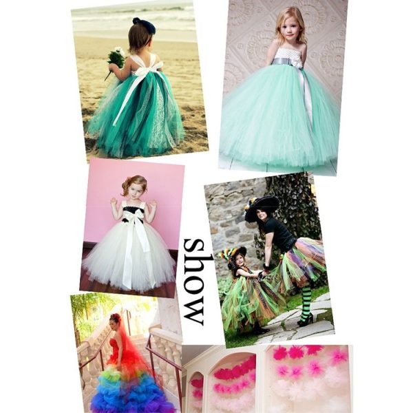 Fashion 20D Polyester Tulle Roll, Wedding Birthday Decoration Decorative Crafts Supplies, Total Length: 22.8m, Width: 15cm (Yellow) - Image 7