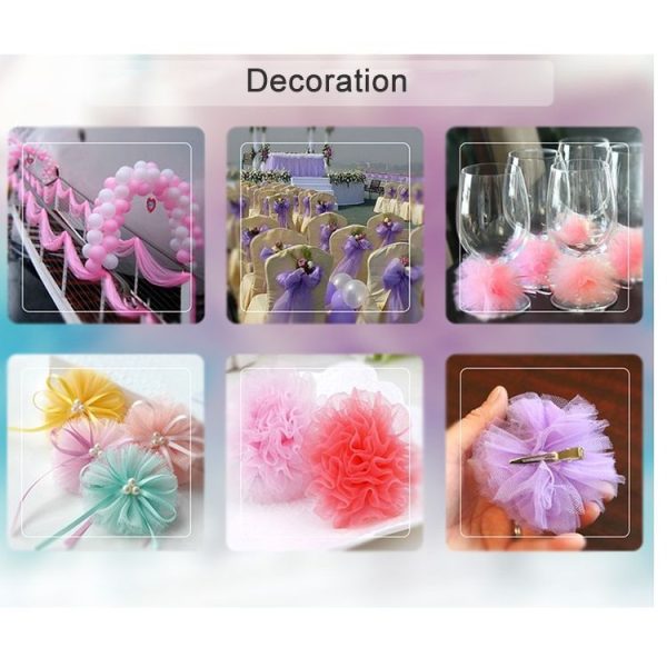 Fashion 20D Polyester Tulle Roll, Wedding Birthday Decoration Decorative Crafts Supplies, Total Length: 22.8m, Width: 15cm (Yellow) - Image 8