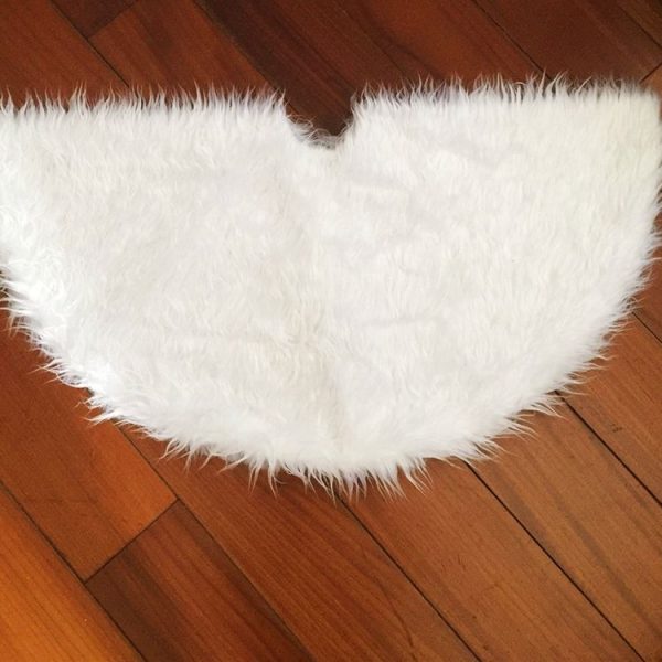 Christmas Tree Plush Skirt White Round Ornament Decoration, Diameter: 90cm - Image 3