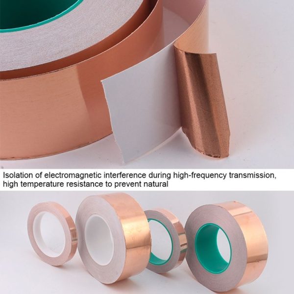 Pure Copper Double-sided Conductive Copper Foil Tape Signal Masking Tape, Size: 20m x 20mm - Image 5