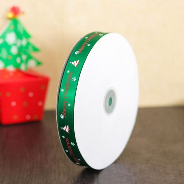 Christmas Gift Box Flowers Packing Coloured Ribbon, Size: 91m x 2cm (Green) - Image 2