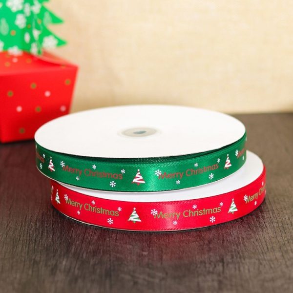 Christmas Gift Box Flowers Packing Coloured Ribbon, Size: 91m x 2cm (Green) - Image 3