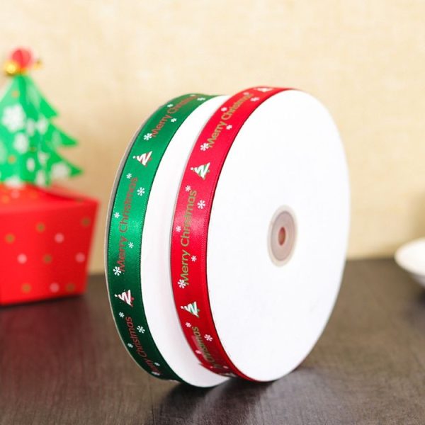 Christmas Gift Box Flowers Packing Coloured Ribbon, Size: 91m x 2cm (Green) - Image 4