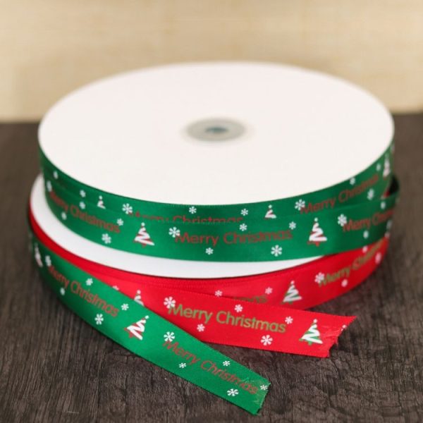 Christmas Gift Box Flowers Packing Coloured Ribbon, Size: 91m x 2cm (Green) - Image 5