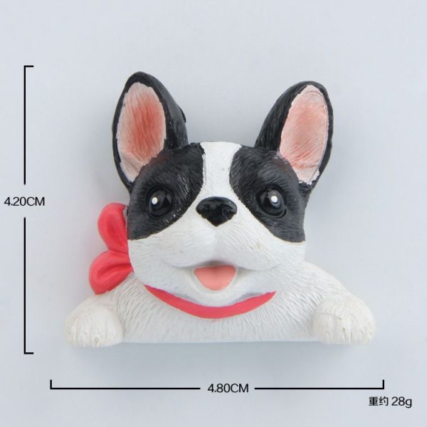 Home Decoration Originality French Bulldog Tie 3D Fridge Paste, NO Magnetic - Image 2