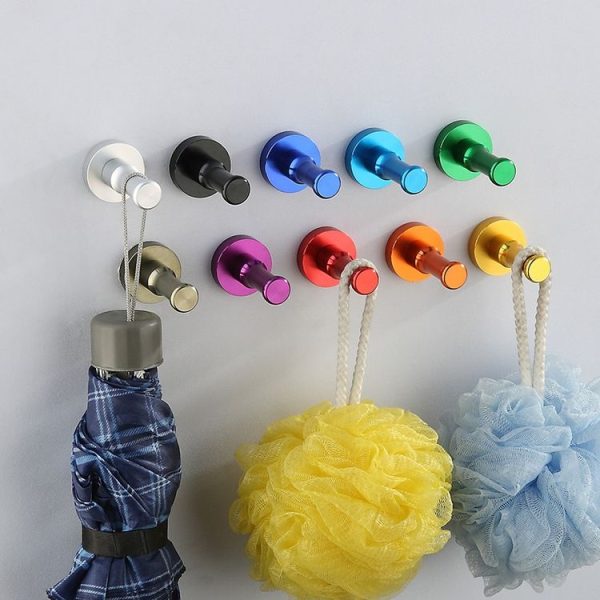 Color Personality Space Aluminum Round Hook Single Hook Kitchen Color Clothes Hook No Rust (Dark Blue) - Image 9