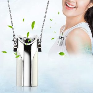 GB001 Mini Neck Formaldehyde Negative Ion Removal Air Purifier Automatic Alcohol Sprayer (White)