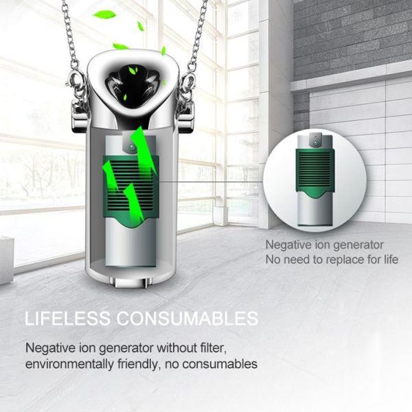 GB001 Mini Neck Formaldehyde Negative Ion Removal Air Purifier Automatic Alcohol Sprayer (White) - Image 10