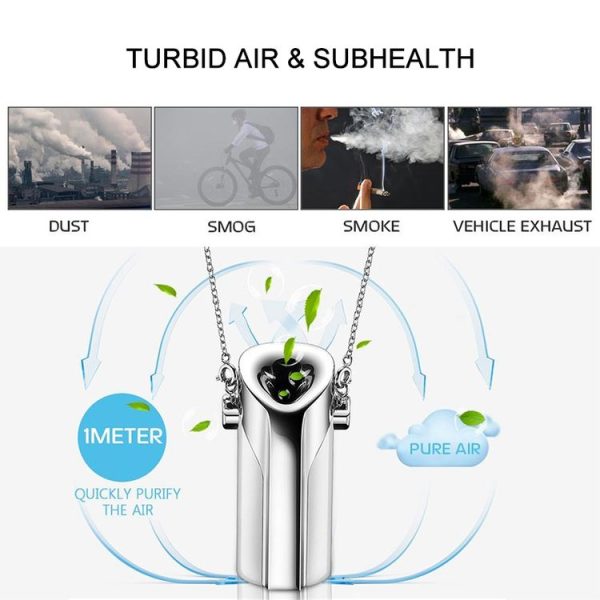 GB001 Mini Neck Formaldehyde Negative Ion Removal Air Purifier Automatic Alcohol Sprayer (White) - Image 5