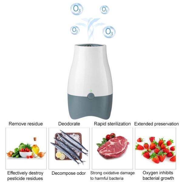 AX168B Mini Fridge Ozone Air Purifier and Fresh Deodorizer (White + Black) - Image 5