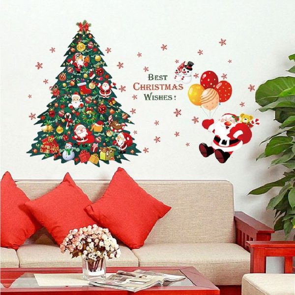 Christmas Tree Snowflake Window Glass Door Removable Wall Sticker Decoration - Image 2