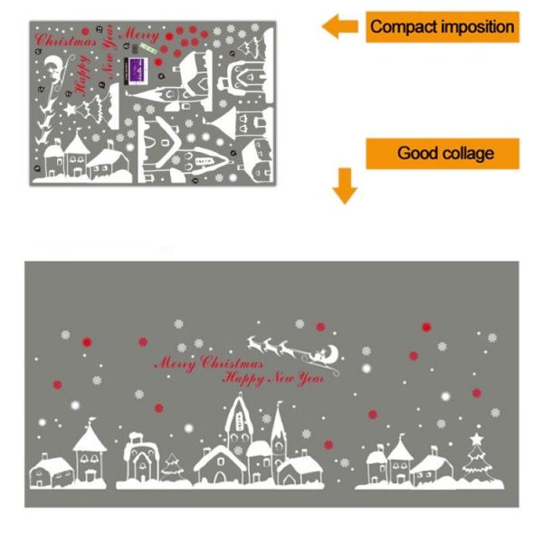 Santa Claus Snowflakes Window Glass Door Removable Static Electricity Christmas Wall Sticker Decoration - Image 3