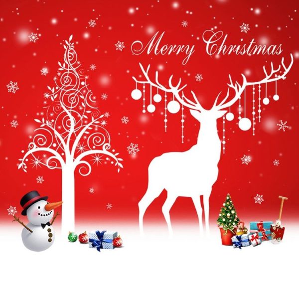 Snowflake Elk Living Room Window Glass Door Removable Christmas Wall Sticker Decoration - Image 2