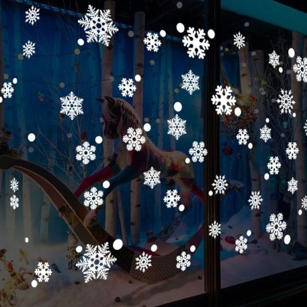 Snowflake Pattern Living Room Window Glass Door Removable Christmas Wall Sticker Decoration - Image 4