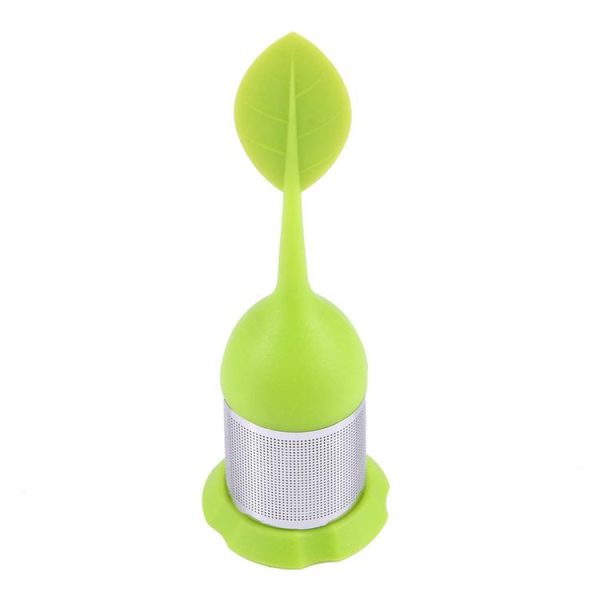 Food Grade Leaf Silicone Make Tea Bag Stainless Steel Tea Strainers, Random Color Delivery - Image 2