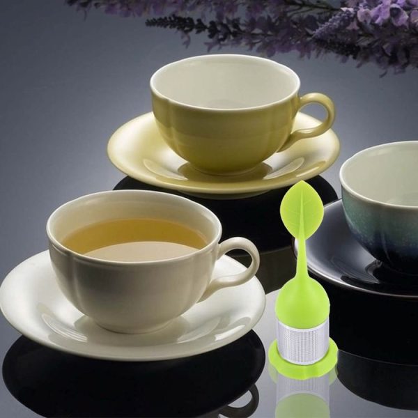 Food Grade Leaf Silicone Make Tea Bag Stainless Steel Tea Strainers, Random Color Delivery - Image 6