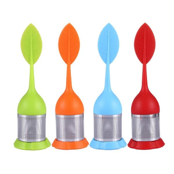 Food Grade Leaf Silicone Make Tea Bag Stainless Steel Tea Strainers, Random Color Delivery - Image 8