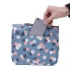 Multifunctional Hanging Style Flowers Pattern Travel Toiletry Pouch Wash Gargle Bag, Folding Size: 24.5 x 20.5 x 2.2cm - Image 5