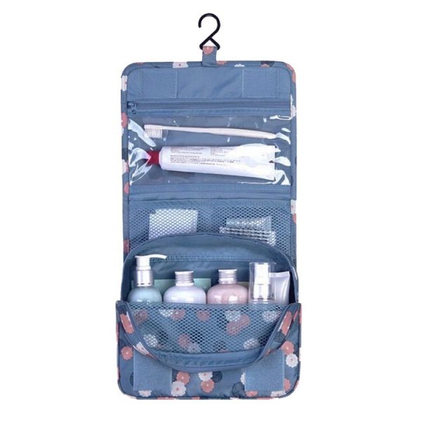 Multifunctional Hanging Style Flowers Pattern Travel Toiletry Pouch Wash Gargle Bag, Folding Size: 24.5 x 20.5 x 2.2cm - Image 7
