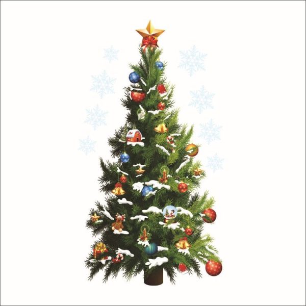 Christmas Trees Stars Living Room Window Glass Door Removable Christmas Wall Sticker Decoration - Image 2